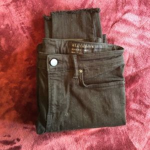 All saints mast black jeans 27 cute frayed hem
